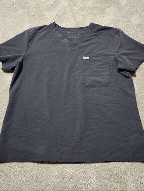 FIGS Technical Collection Catarina One Pocket Scrub Top Size XL Charcoal Gray